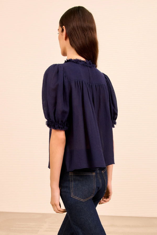 Ulla Johnson Karlyn Puff Sleeve Top - Midnight