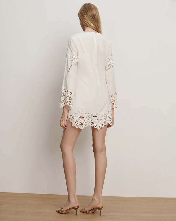 Veronica Beard Amberg Lace Mini Dress - Dove | Garmentory