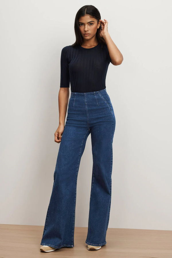 Veronica Beard Joplin Off-Duty Flare Jean - Bright Blue