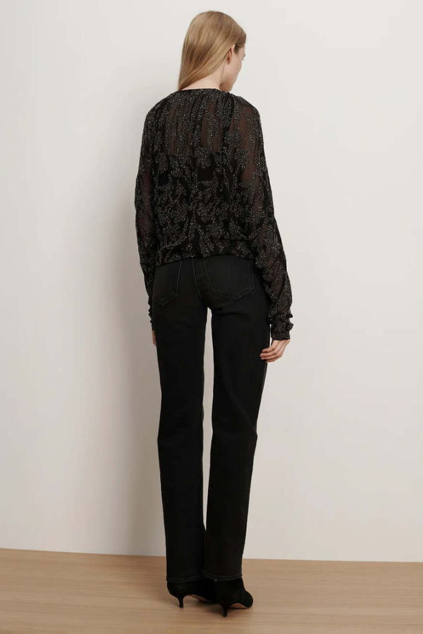 Veronica Beard Marlena Beaded Blouse - Black