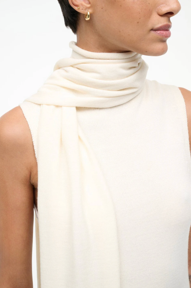Staud Canal Top with Scarf Tie - Ivory