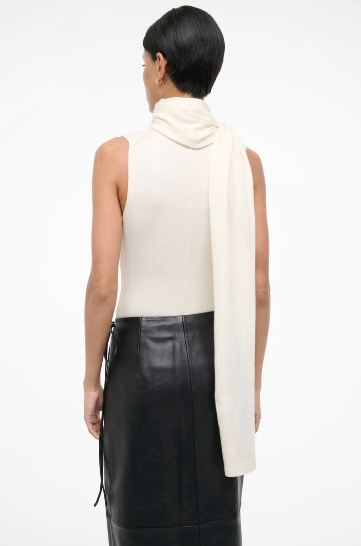 Staud Canal Top with Scarf Tie - Ivory - Image 5 of 6