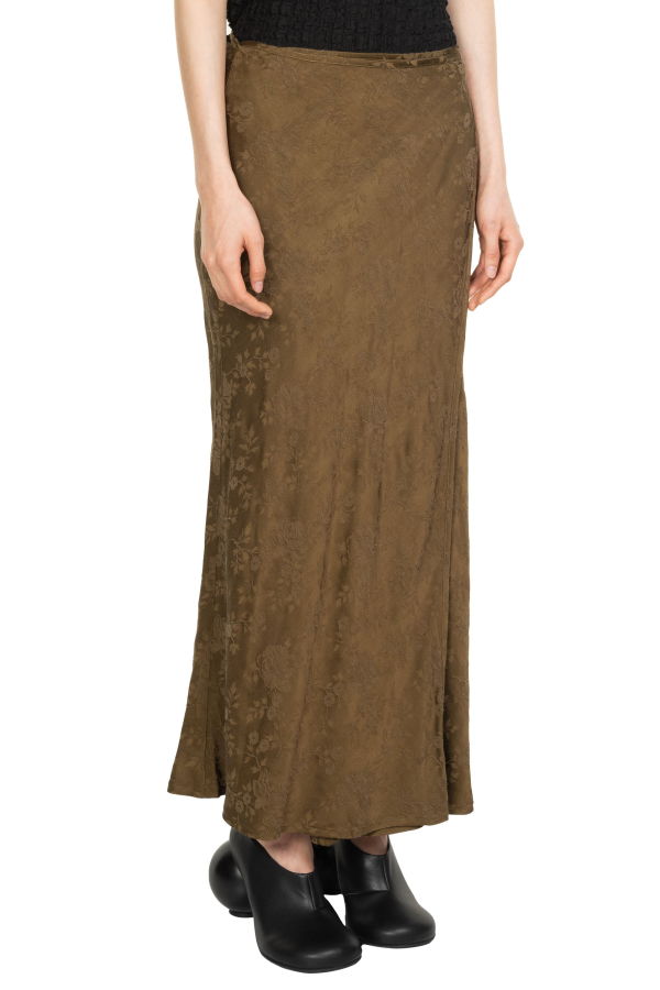 Song for the Mute Antique Floral Wrap Skirt - Khaki