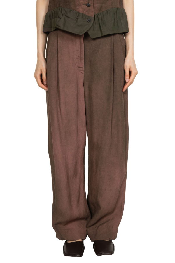Ziggy Chen Straight Leg Trousers - Burgundy