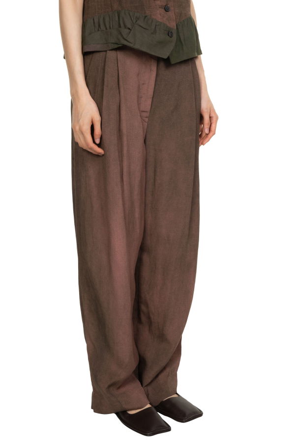 Ziggy Chen Straight Leg Trousers - Burgundy