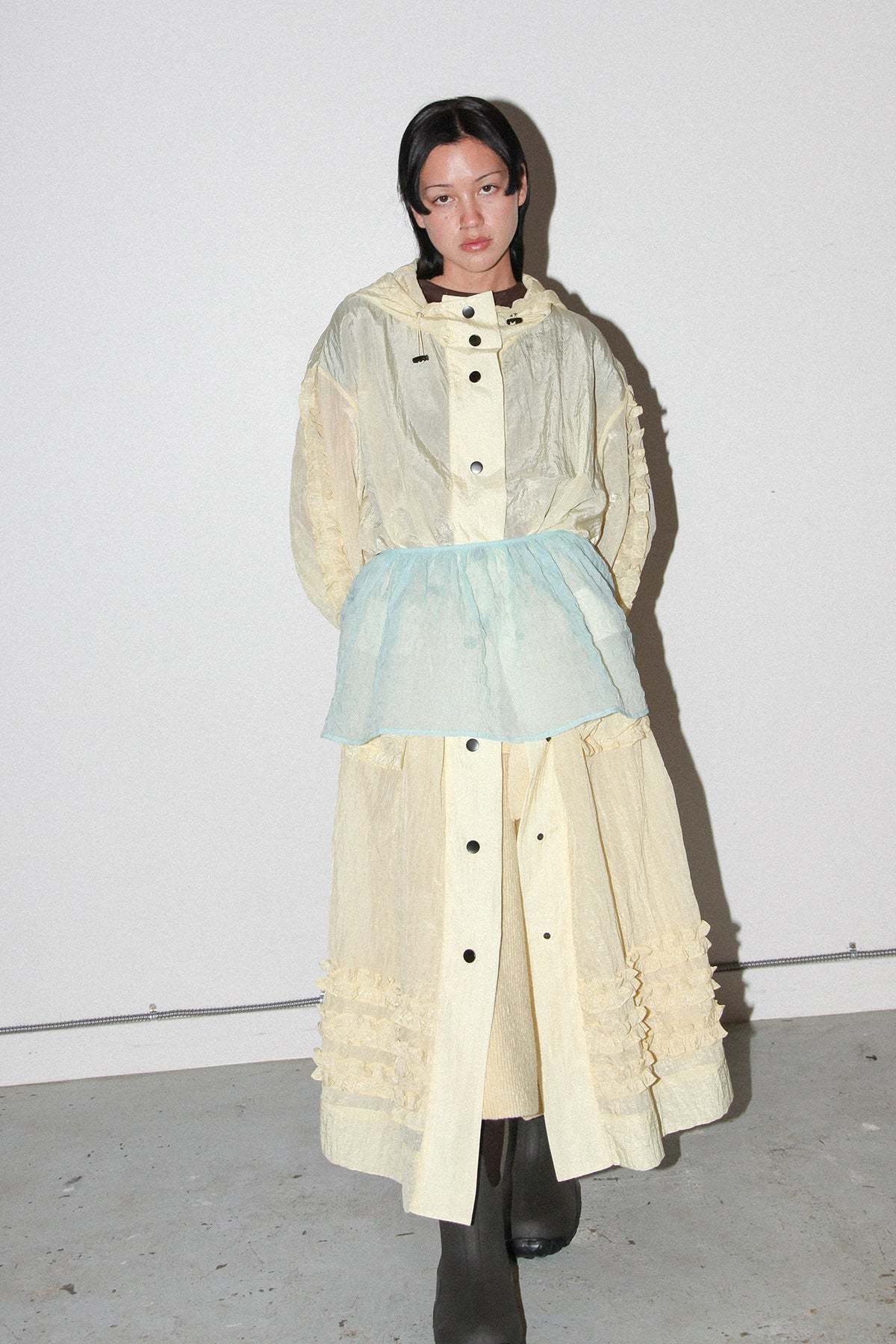 KkCo Bubble Peplum Apron - Sky - Image 1 of 8