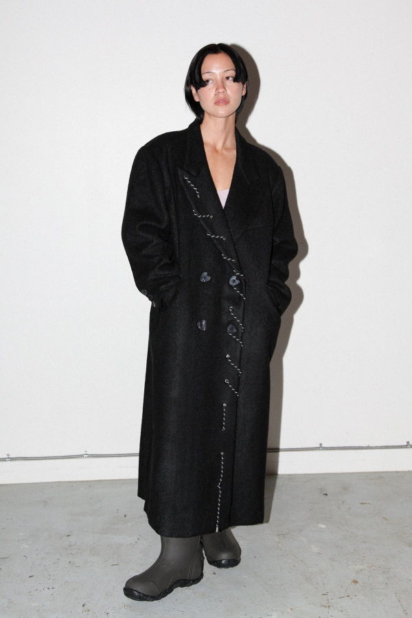 KkCo Loop Cord Moss Coat - Onyx