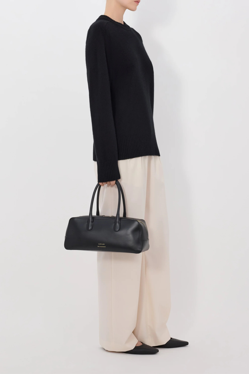 Loulou de Saison Baltra Crew Cashmere Sweater - Black