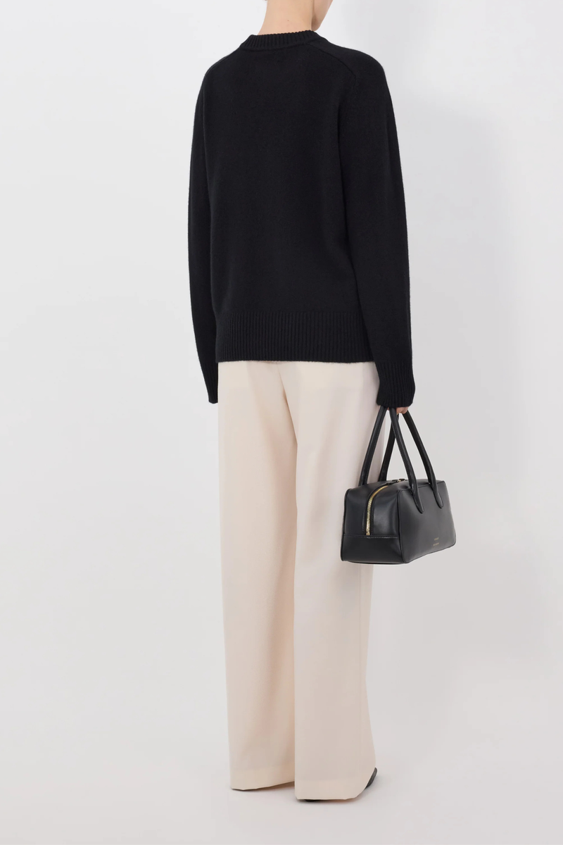 Loulou de Saison Baltra Crew Cashmere Sweater - Black