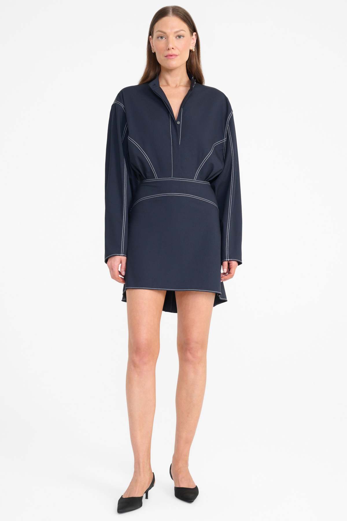 Staud Kiln Dress - Navy - Image 2 of 4