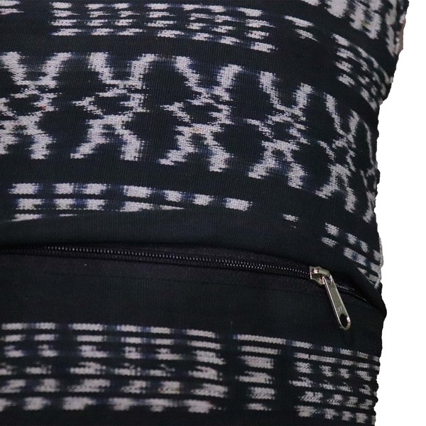 Kasih Coop Handwoven Ikat Pillow Cover - Black and Orange