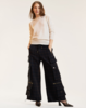 Cynthia Rowley Gilded Grid Cargo Pants - BLKWDP - Thumbnail 5
