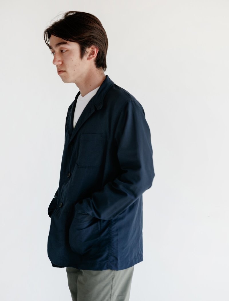 ENGINEERED GARMENTS LOITER JACKET ネイビー L Engineered Garments Loiter Jacket - Dark Navy Nylon | Garmentory