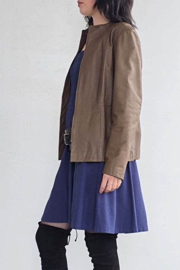 Vintage Soft Leather Jacket - Cappuccino Brown