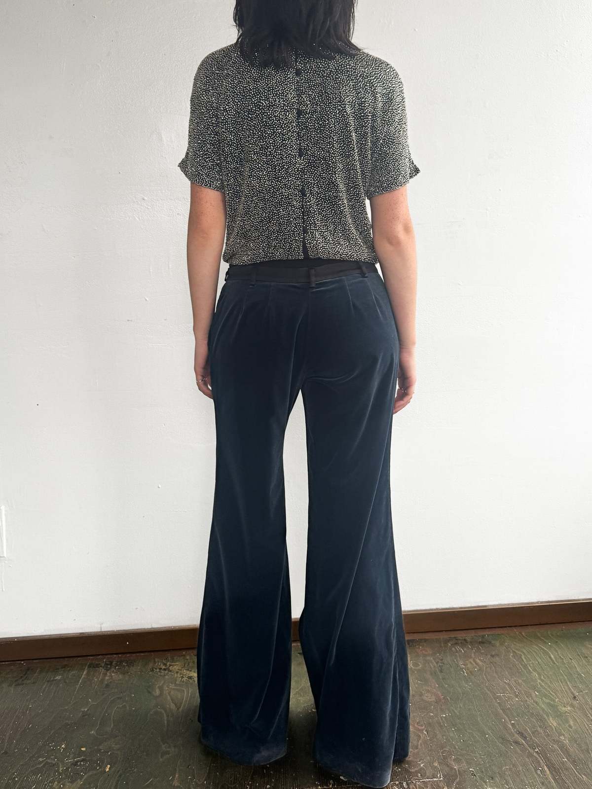 Vintage Beaded Silk Bodysuit - Silver - Image 3 of 5