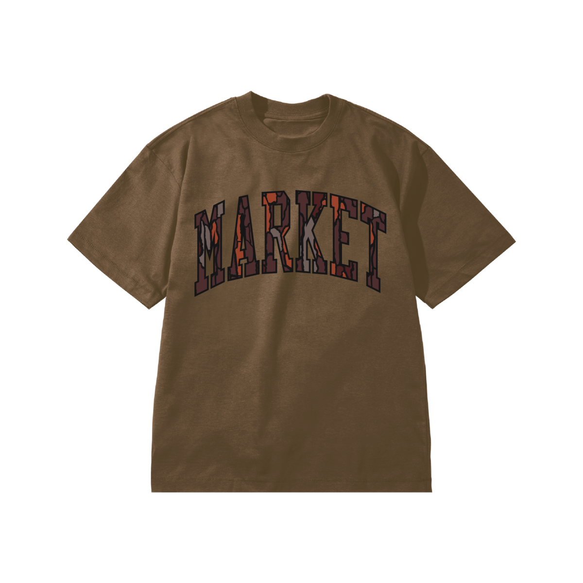 MARKET Tree Bark Arc T-Shirt - Brown/White - Image 1 of 2