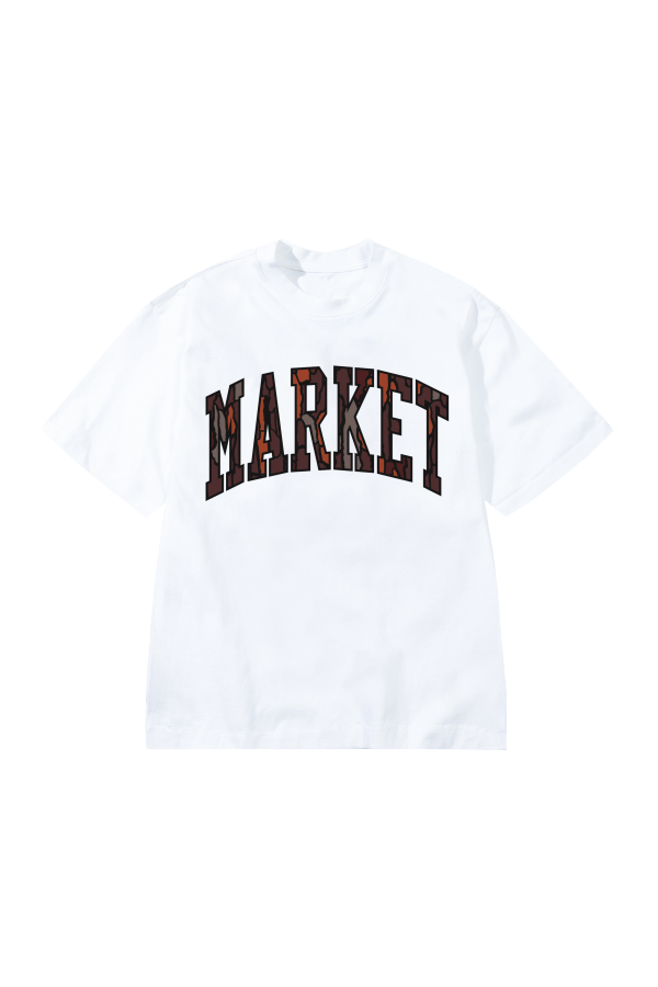 MARKET Tree Bark Arc T-Shirt - Brown/White