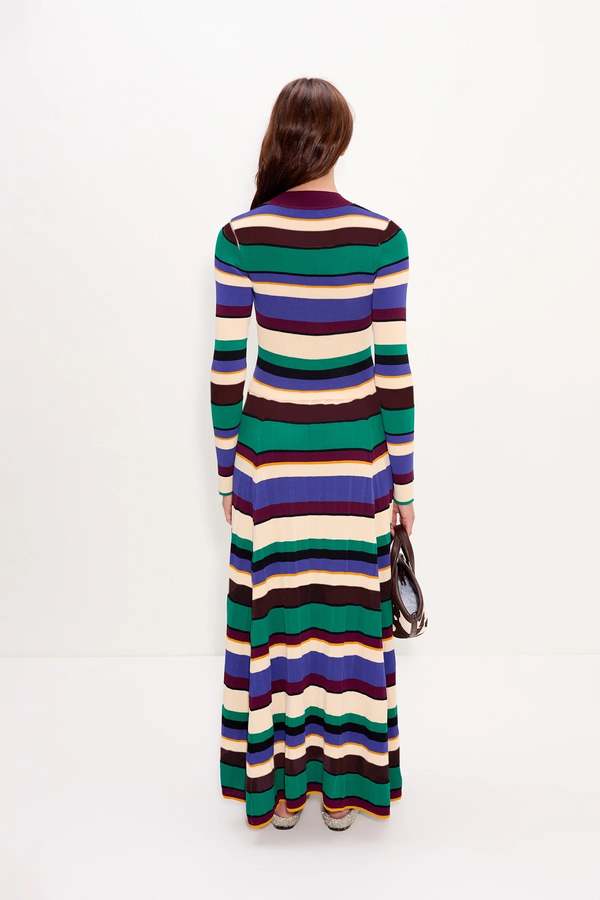 chinese dress ladies Coeur Sports - Green/Cream Striped Dress
