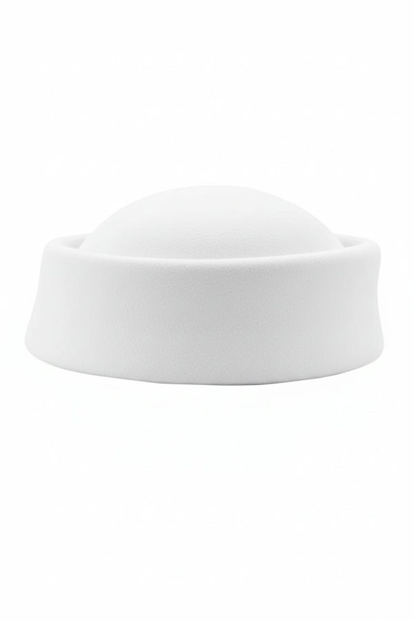 London Atelier Byproduct White Wool Pillbox Hat