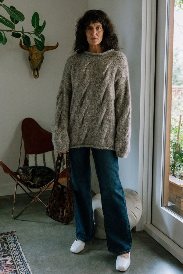 Lauren Manoogian Handknit Cable Rollneck Sweater