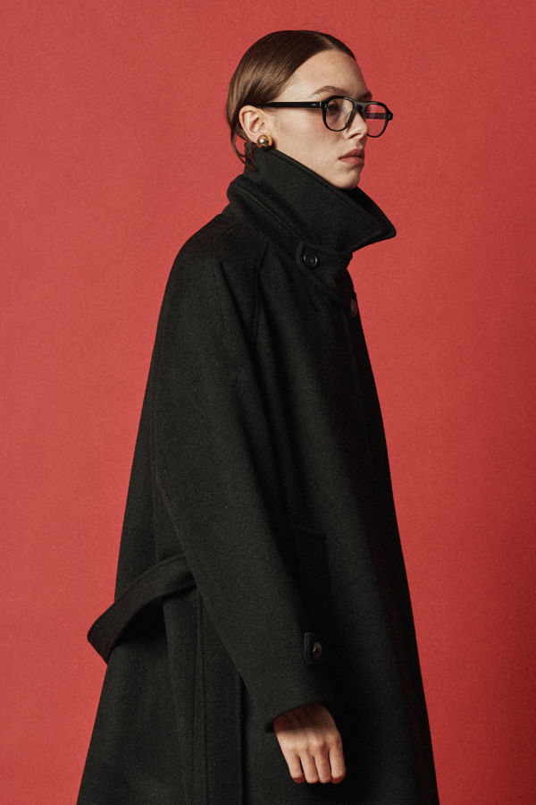 Maison De Ines Layered Placket Coat - Classic Black