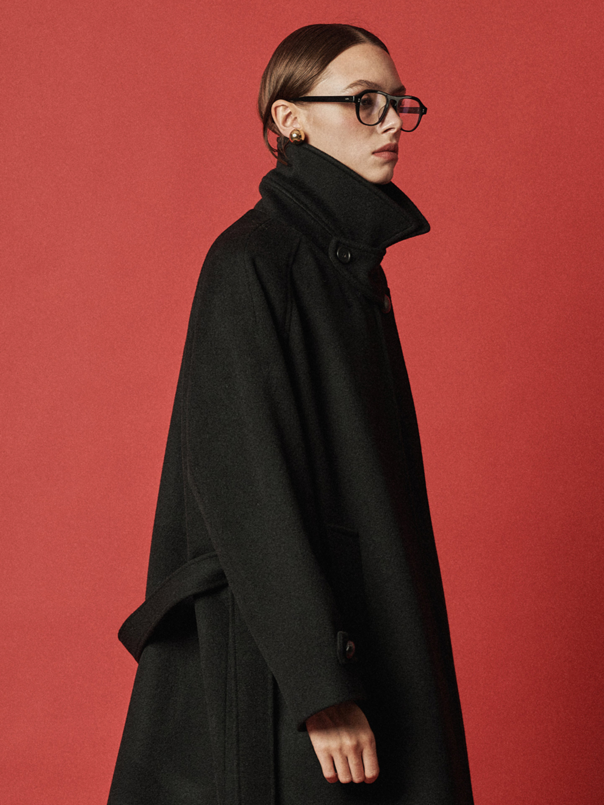 Maison De Ines Layered Placket Coat - Classic Black - Image 1 of 6