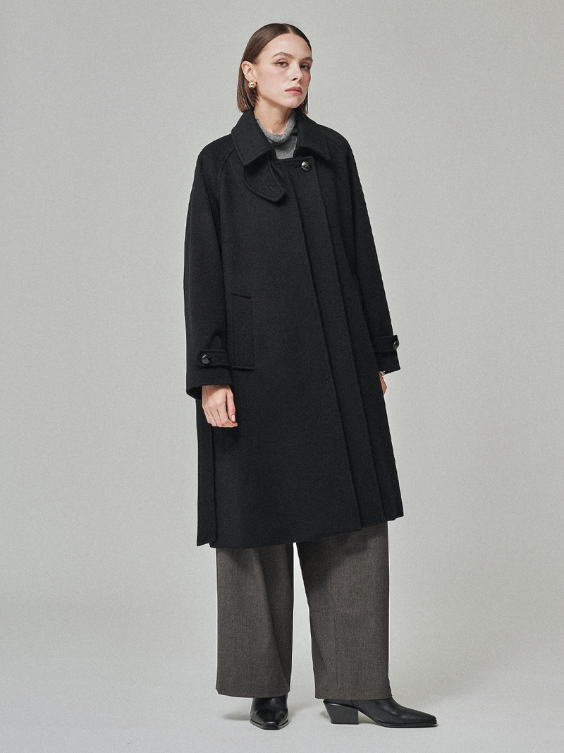 Maison De Ines Layered Placket Coat - Classic Black