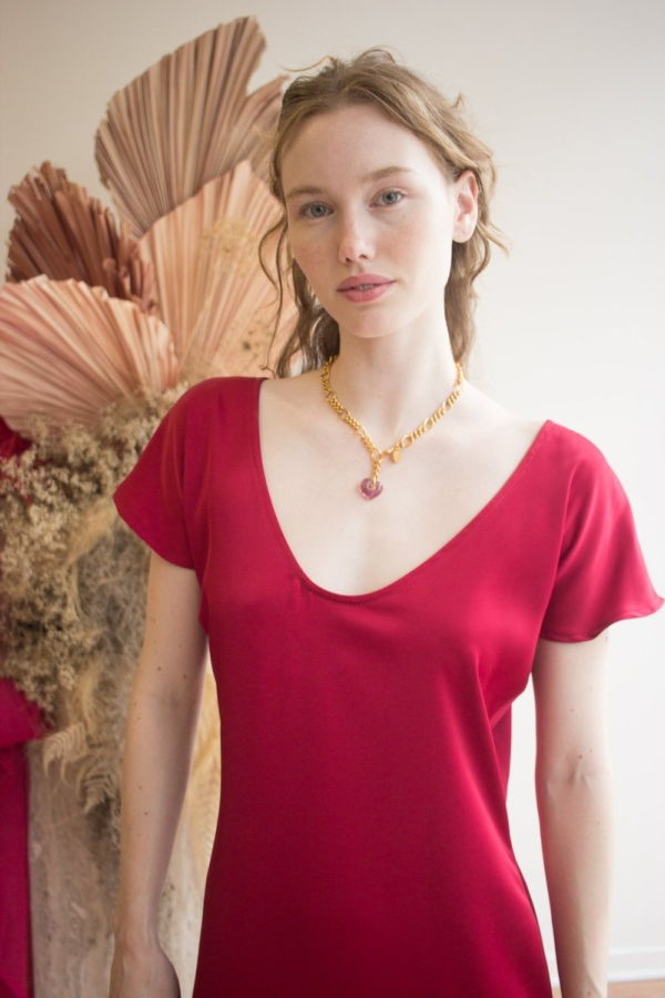 PAR ICI Heart Drop Necklace