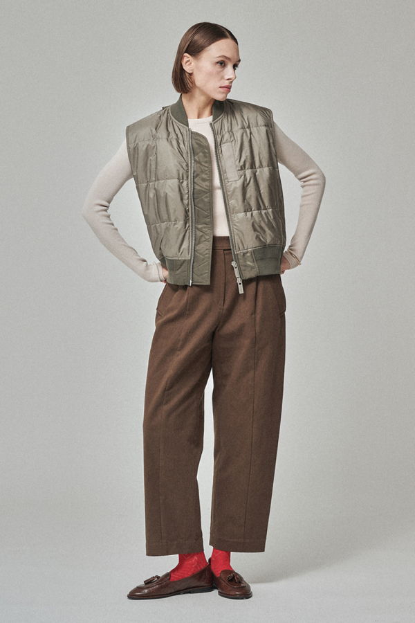 Maison De Ines 2Way Layered Blouson - Beige Khaki