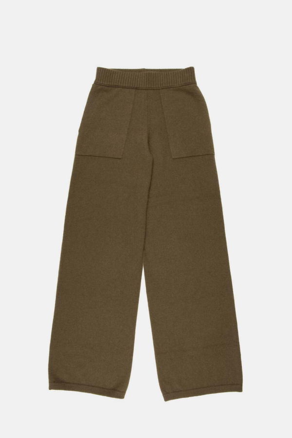 Uma Wang Ribbed-Trim Pocket Trousers - Army Green