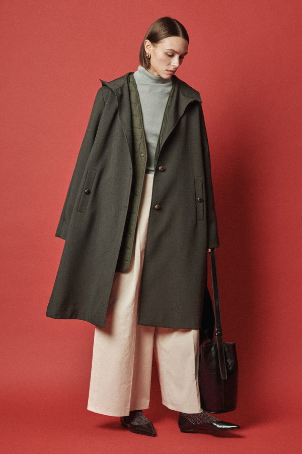 Maison De Ines Modular Layered Coat - Forest Charcoal