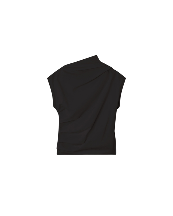 Ganni Ruched Top - Black | Garmentory