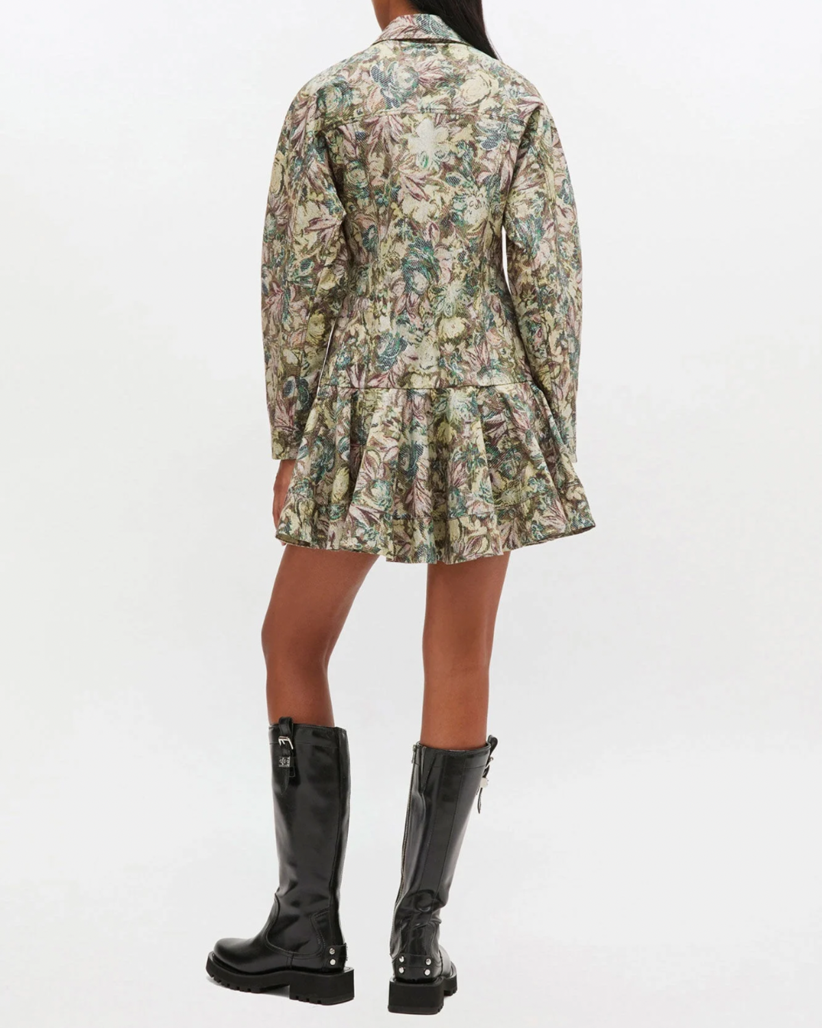 Ganni Tapestry Floral Shirt Dress - Jadeite - Image 4 of 4