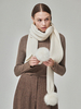 Maison De Ines Mink Pom Wool Muffler - Milk Ivory - Thumbnail 2