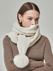 Maison De Ines Mink Pom Wool Muffler - Milk Ivory - Thumbnail 3
