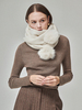 Maison De Ines Mink Pom Wool Muffler - Milk Ivory - Thumbnail 4