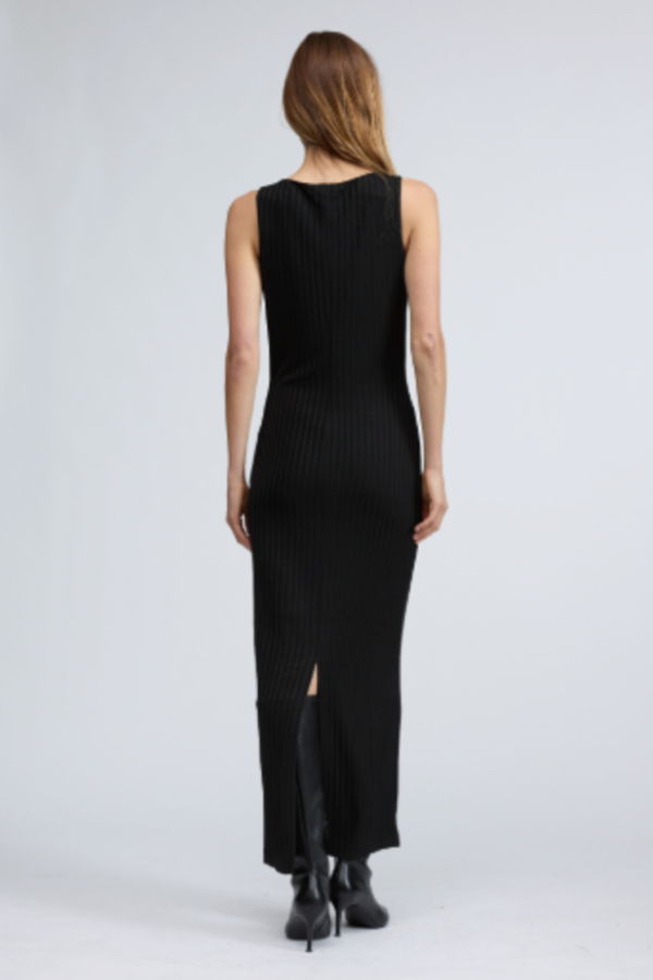 Rag & Bone Natalia Boatneck Midi Dress - Black