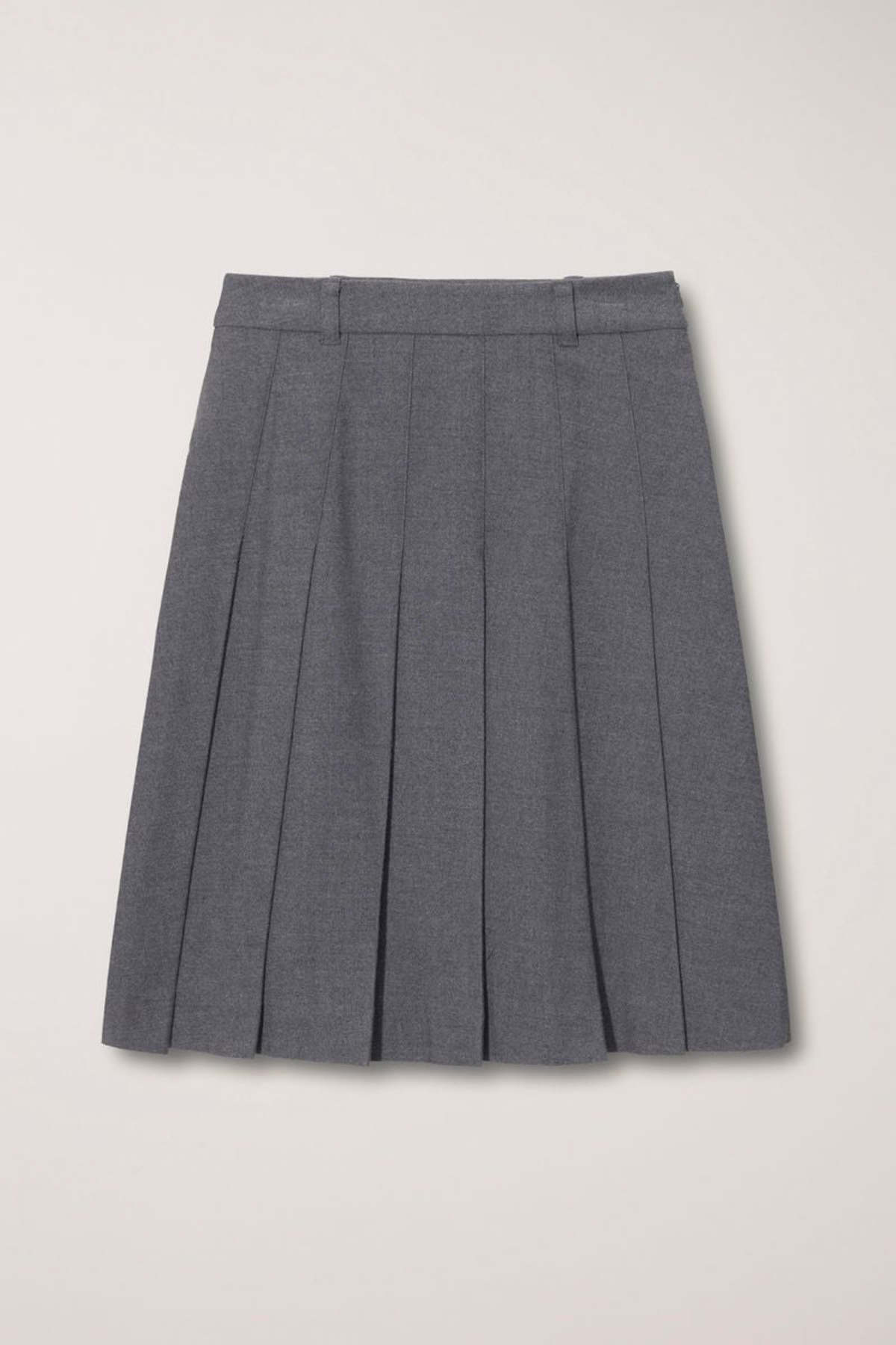 Dunst Flannel Pleats Midi Skirt - Melange Grey - Image 2 of 11