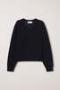 Dunst Unisex Soft Volume V-Neck Sweater - Black - Thumbnail 1