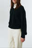 Dunst Unisex Soft Volume V-Neck Sweater - Black - Thumbnail 3