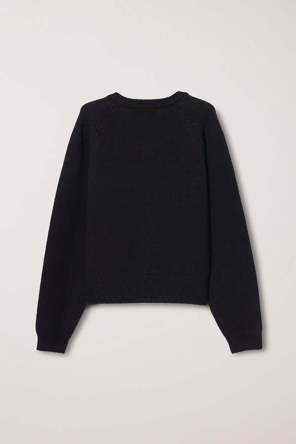 Dunst Unisex Soft Volume V-Neck Sweater - Black