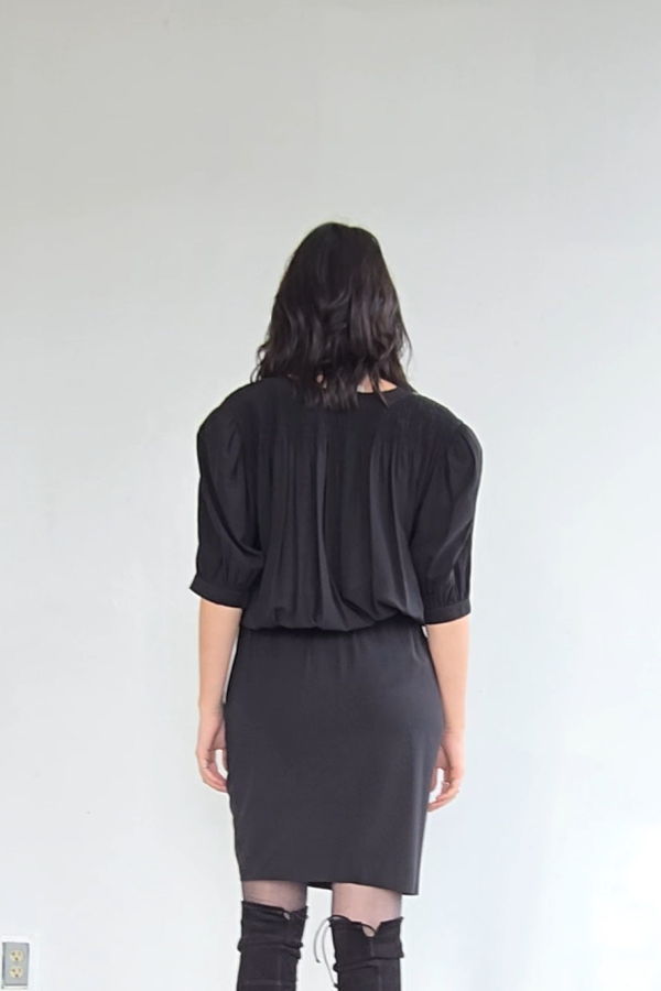 Vintage Albert Nipon Silk Shaped Dress - Black