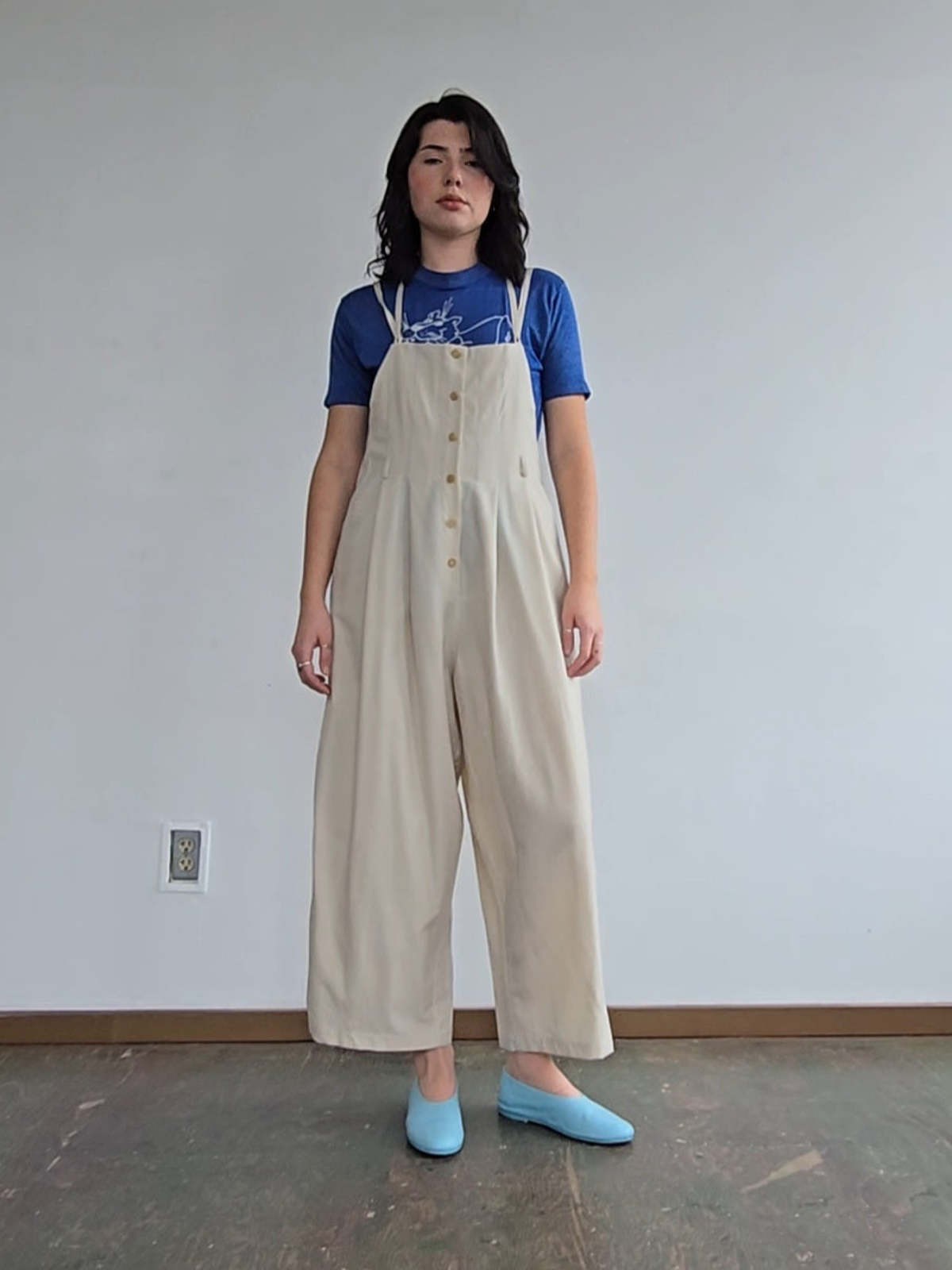 Vintage Morgan Le Fay Wool Woven Overalls - Image 1 of 5