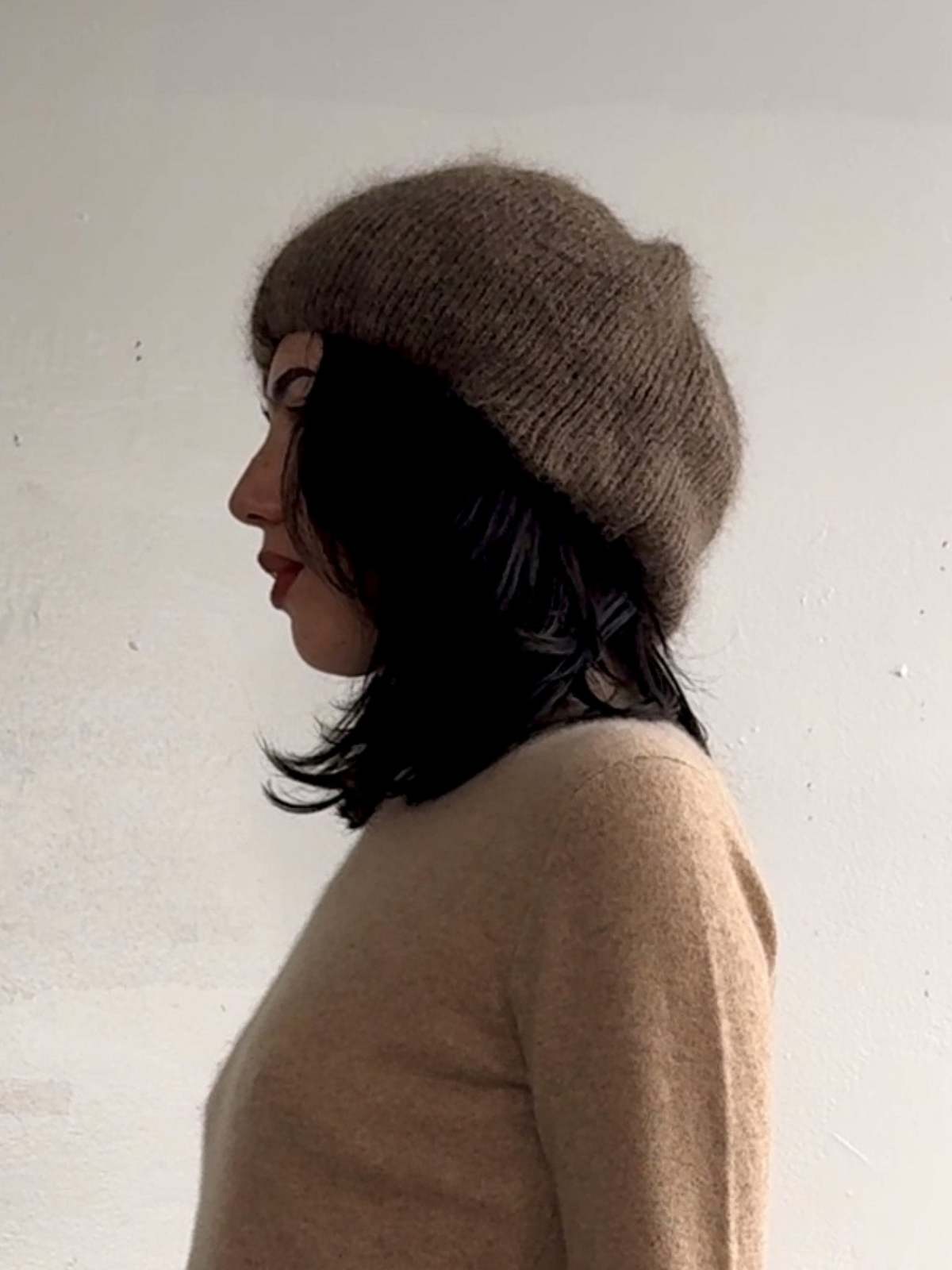 Vintage Mohair Oversized Beret - Mushroom - Image 3 of 3