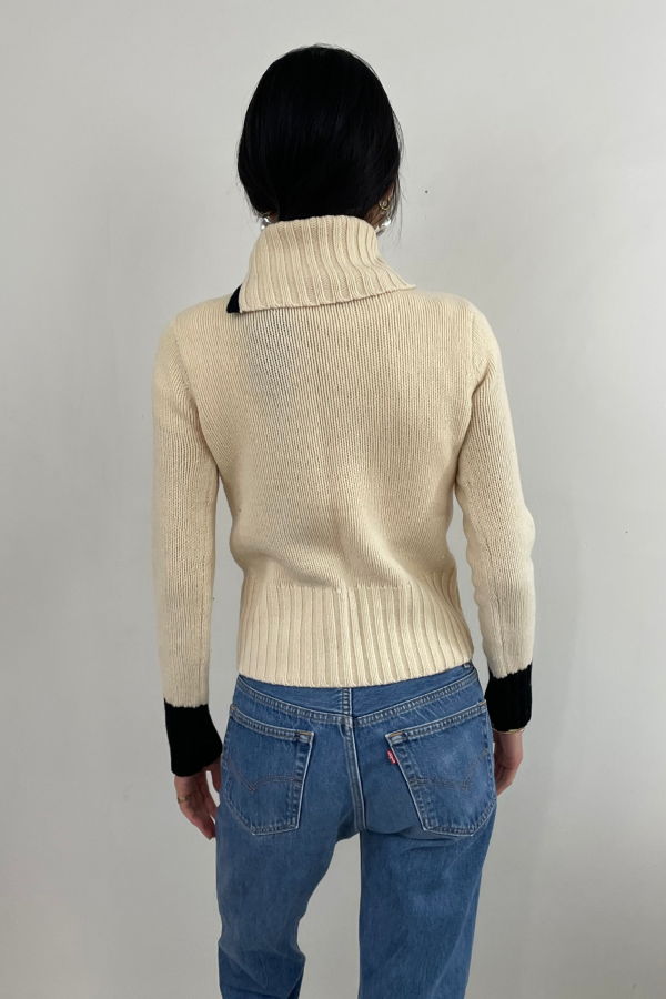 DKNY Vintage Lambswool Turtleneck Sweater - Ivory