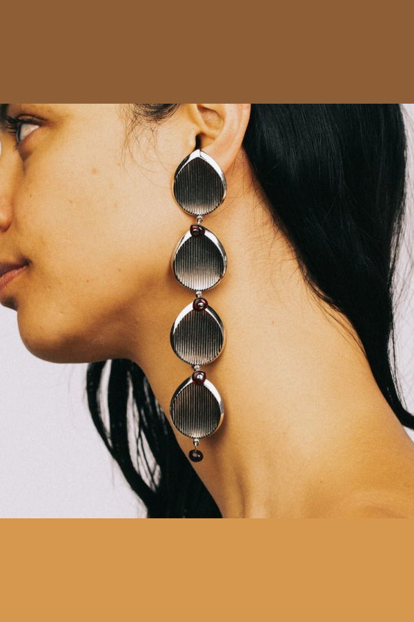 PAR ICI Leaf Drop Earrings