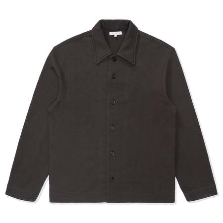 Auralee Wool Kid-Mohair Gabardine Shirt - Dark Olive | Garmentory