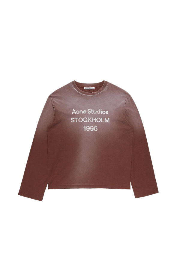 Acne Studios Logo 1996 Long Sleeve T-Shirt - Chocolate Brown