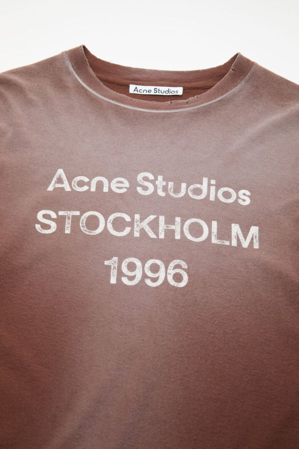 Acne Studios Logo 1996 Long Sleeve T-Shirt - Chocolate Brown