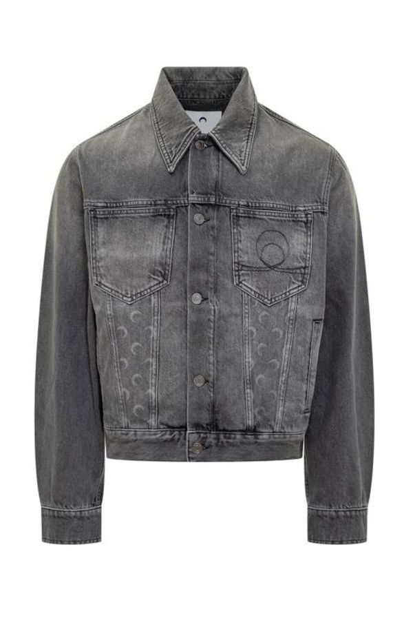 MARINE SERRE Dark Grey Denim Jacket - Dark Grey Denim